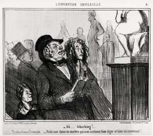 At the World Exhibition: Shocking! Here is a Marble Lady Who Has a Very Light and Unsuitable Costume. Illustration by Honore Daumier, Published in Charivari, Dated June 1 by Honoré Daumier