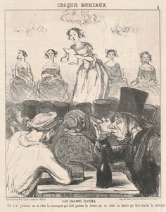 At the Champs-Elysées by Honoré Daumier