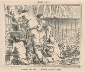 At the Deligny Baths by Honoré Daumier