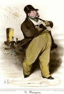 Cartoon of Banker Drawing by Honore Daumier from The Charivari 1835. Private collection