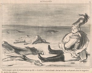 Cossack Horses Dead from Thirst... by Honoré Daumier