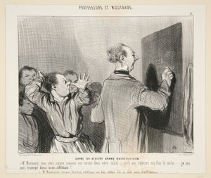 How to Become a Great Mathematician; No. 3 of Professors and Brats by Honoré Daumier