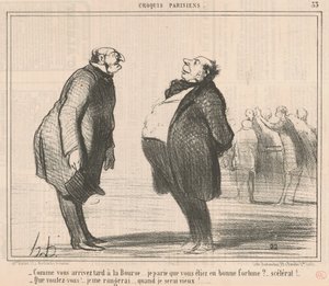 How Late You Arrive at the Stock Exchange... by Honoré Daumier