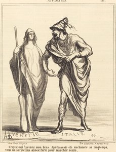 Believe Me! Take My Arm... by Honoré Daumier
