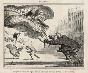 Danger of Wearing Balloon Skirts in the Equinox Winds, published April 3 by Honoré Daumier