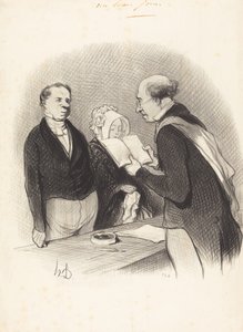 In Front of the Mayor by Honoré Daumier
