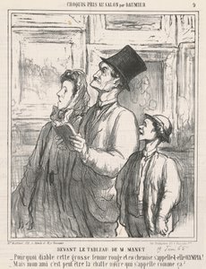 In Front of the Painting by Mr. Manet by Honoré Daumier