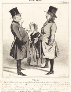 The Adoption - Ah! Robert, my friend... by Honoré Daumier