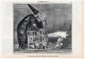 The Comet of 1857, The German Astronomer Releasing a Famous Duck, from Le Charivari, pub. 1858 by Honoré Daumier