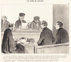 The Court, Emptying the Deliberation... by Honoré Daumier