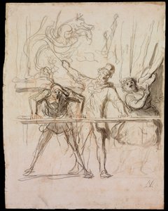 The Side-Show by Honoré Daumier