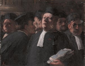 La Salle des Pas-perdus au Palais de Justice by Honoré Daumier