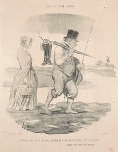 The Woman Must Follow Her Husband by Honoré Daumier