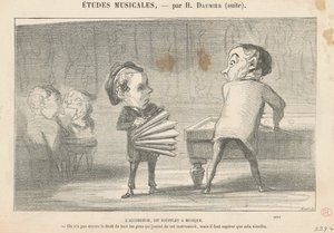 The accordion, called bellows music by Honoré Daumier