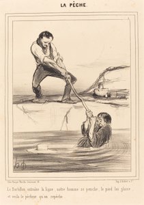 The Barbillon Leads... by Honoré Daumier
