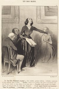 The Blue Stocking Reciting Her Piece by Honoré Daumier