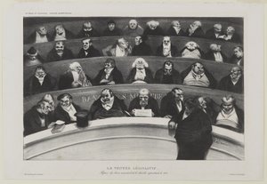 The Legislative Belly: View of the Ministerial Benches in the Chamber of Prostitution of 1834 by Honoré Daumier