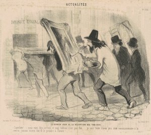 The Last Day of the Reception of Paintings. Damn... We Have Already Arrived and My Painting is Not Finished! by Honoré Daumier