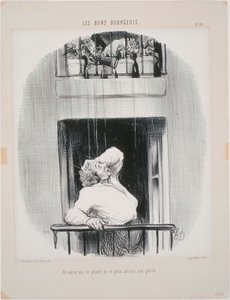 The Good Bourgeois: A Neighbor Complaining About Watering by Honoré Daumier