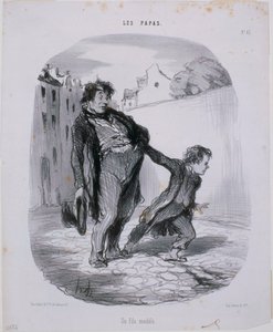 The Dads - A model son by Honoré Daumier