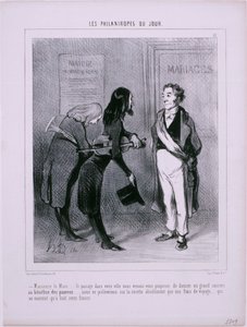 The Philanthropists of the Day: Mr. Mayor...Passing Through Your Town... by Honoré Daumier