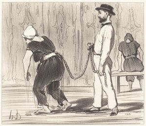 Madame Rabourdeau at Her First Lesson by Honoré Daumier