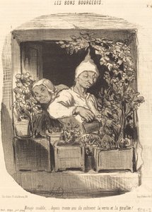 Model Household... by Honoré Daumier