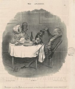 Sir has his beast, Madam her animal by Honoré Daumier