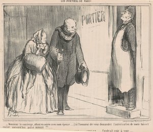 Mr. Concierge, going to the evening by Honoré Daumier