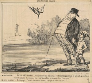 Mr Prudhomme. You see, Oh! My son... by Honoré Daumier