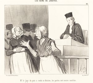 The Justice of the Peace Has Rendered His Decision... by Honoré Daumier