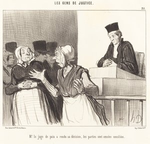 Mr. Justice of the Peace has rendered his decision... by Honoré Daumier