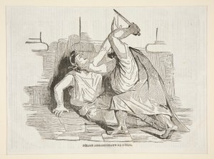 Nero Killing His Mother, from Charivari 9 April 1834 by Honoré Daumier