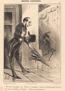 New Umbrella, by Patent by Honoré Daumier