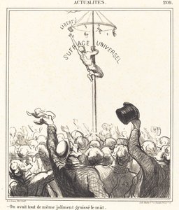 They had... nicely greased the mast by Honoré Daumier