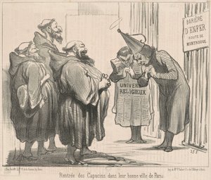 Return of the Capuchins in... Paris by Honoré Daumier