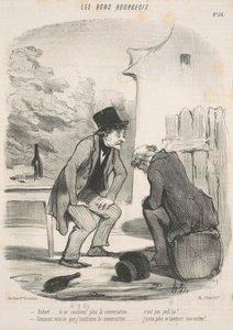 Robert... you no longer support the conversation... by Honoré Daumier