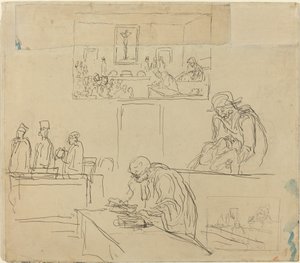 Scene of the Tribunal (The Verdict) by Honoré Daumier