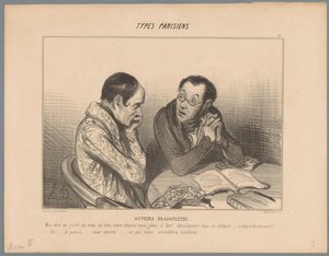Writer Advises Colleague to Get Rid of His Wife by Honoré Daumier