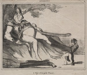 The Cossacks for laughter plate 61: The ogre and his little Tom Thumb, 1854 by Honoré Daumier