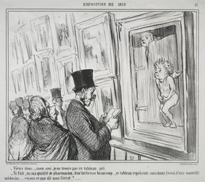 The Exhibition of 1859 (plate 11): Come here, my friend, I do not find this painting beautiful by Honoré Daumier