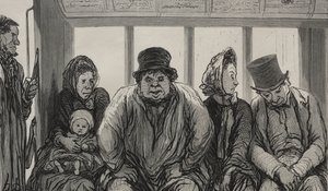 The Omnibus: Interior of the Omnibus by Honoré Daumier