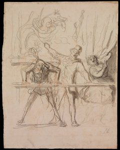 The Side-Show by Honoré Daumier