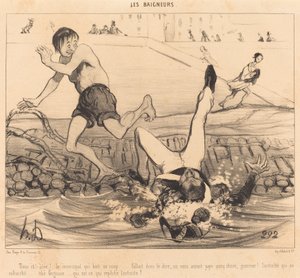 What an idea! The municipal officer having a drink... by Honoré Daumier