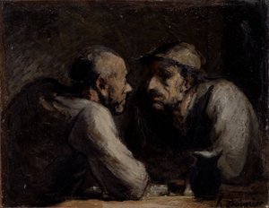 Two Drinkers by Honoré Daumier