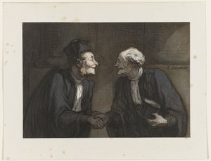 Two Lawyers shaking Hands by Honoré Daumier