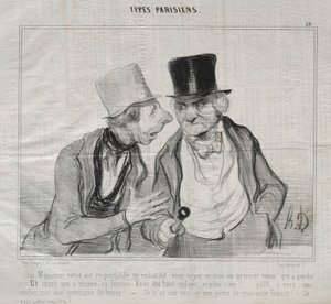 Types Parisiens, plate 26: Yes, Sir, your respectable air encourages me... by Honoré Daumier