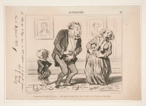 A Family Interior on January 2 by Honoré Daumier