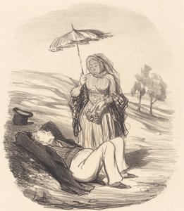 A Conjugal Walk by Honoré Daumier