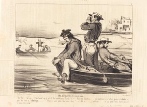 Une Rencontre en pleine eau by Honoré Daumier